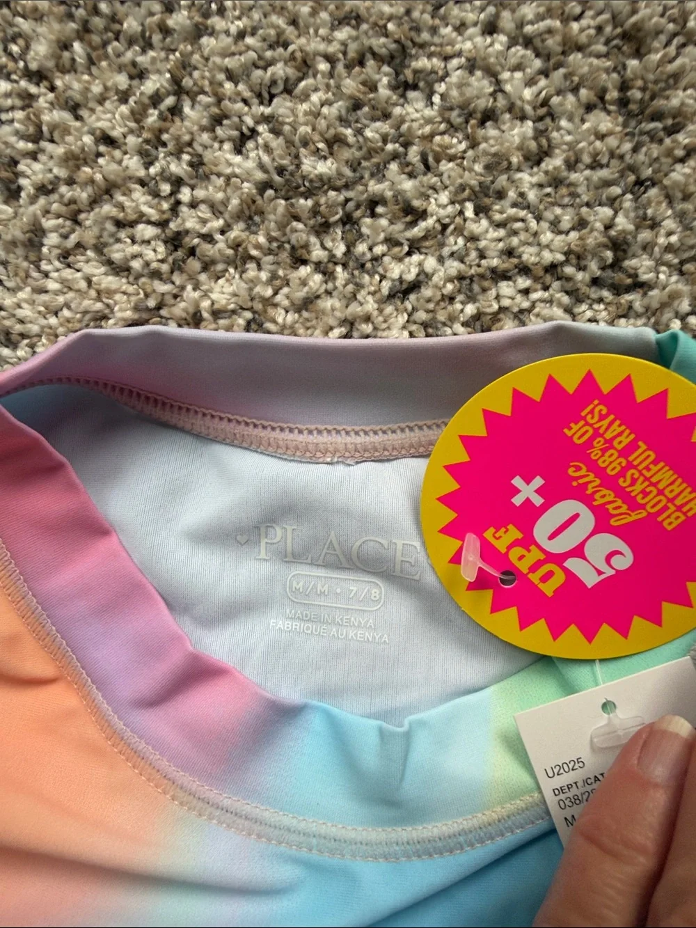NWT Children's Place girls tie dye Long Sleeve Rash Guard, tankini, bikini